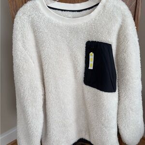 UGG Cream Sweater with Black Pocket